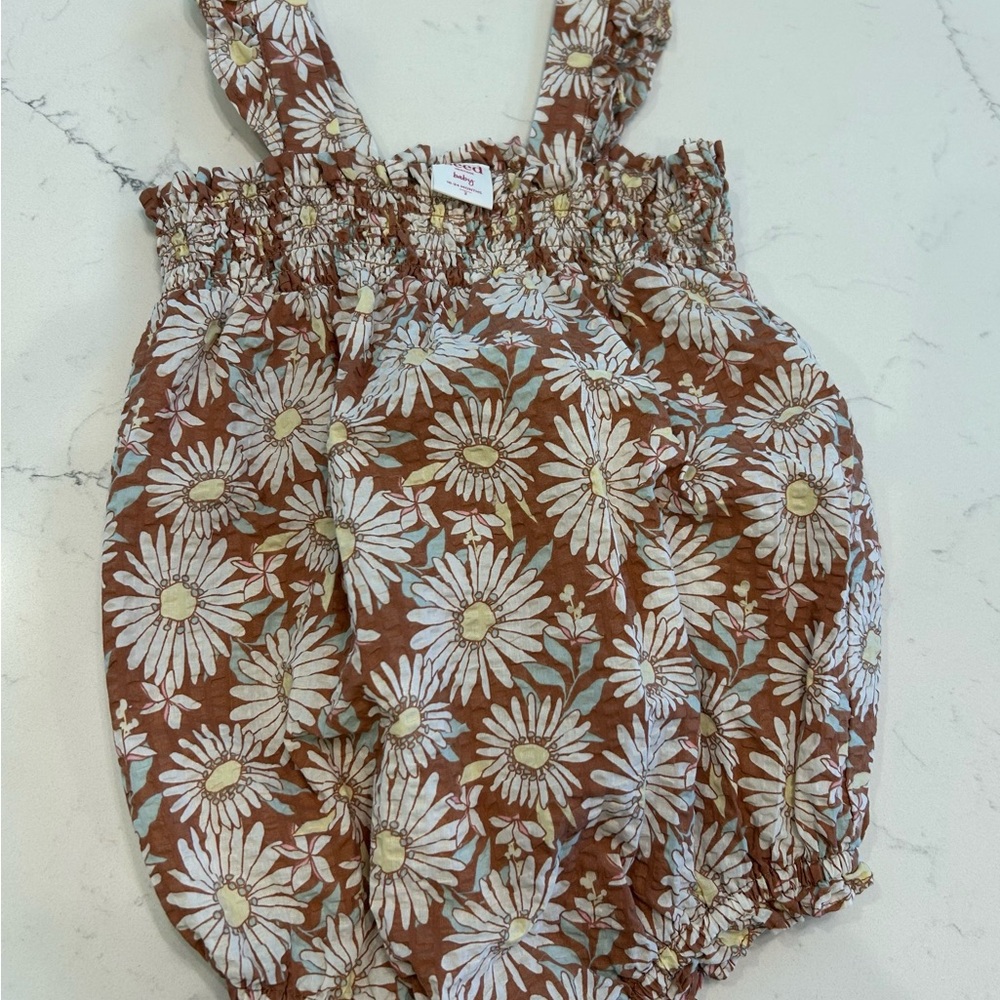 Seed Heritage Smocked Floral Baby Romper